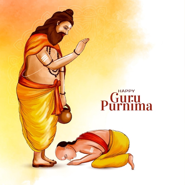 Vecteur gratuit fond de fête religieuse indienne happy guru purnima