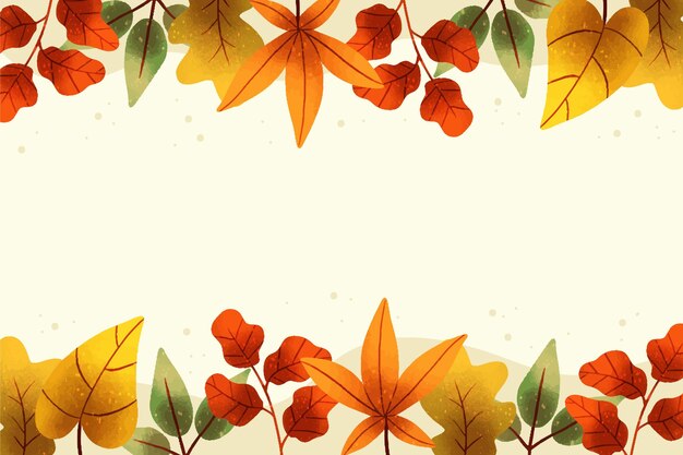 Fond de feuilles d'automne aquarelle