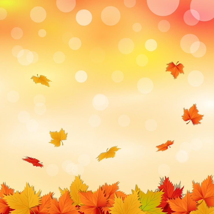 Vecteur gratuit fond de feuilles d'automne de dessin animé