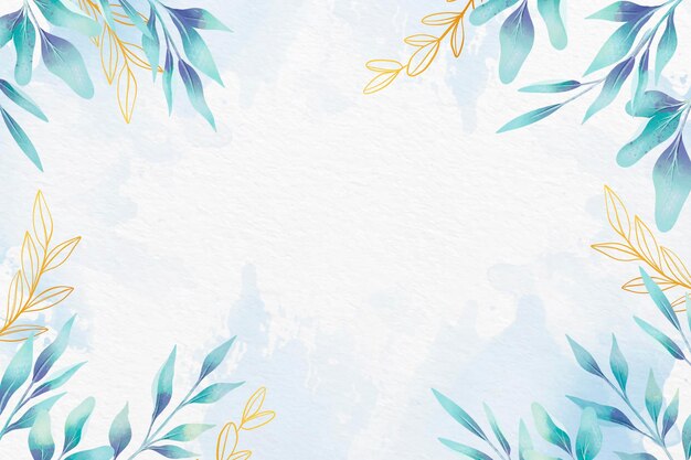 Fond de feuilles avec un design en feuille métallique