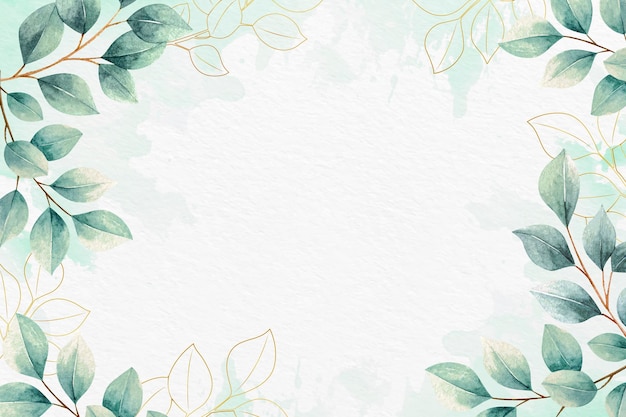 Fond de feuilles avec feuille métallique