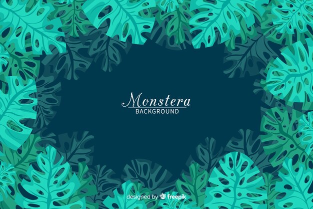 Fond de feuilles de monstera plat