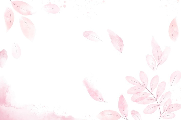 Vecteur gratuit fond de feuilles roses aquarelle
