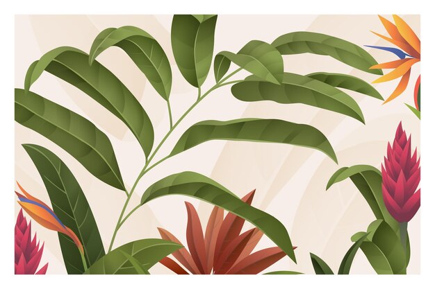 Fond de feuilles tropicales pour zoom
