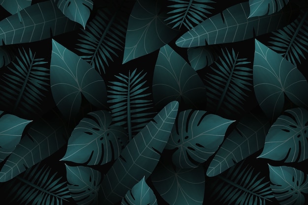 Fond de feuilles tropicales réalistes