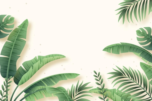 Fond de feuilles tropicales réalistes