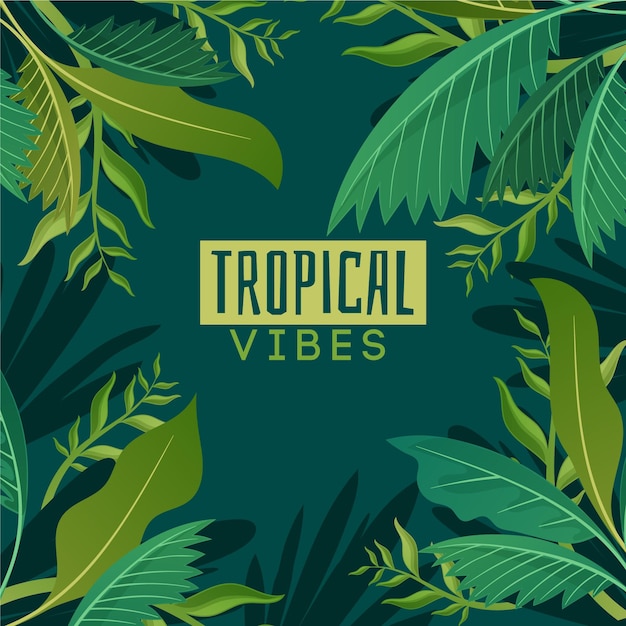 Vecteur gratuit fond de feuilles tropicales