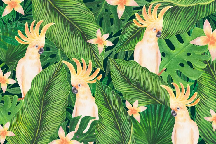 Vecteur gratuit fond de feuilles tropicales