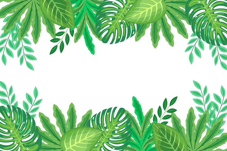 Vecteur gratuit fond de feuilles vertes exotiques design plat