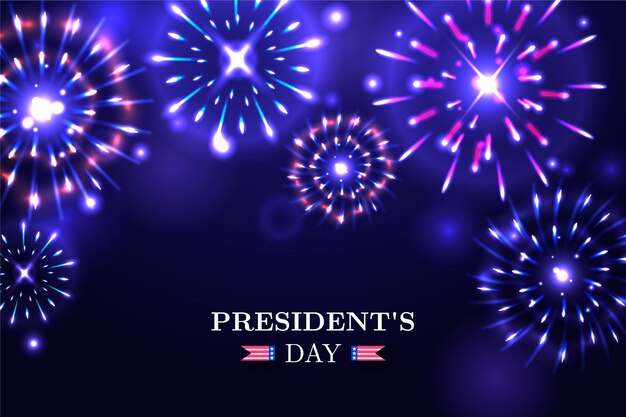 Fond de feux d'artifice du jour du président avec lettrage