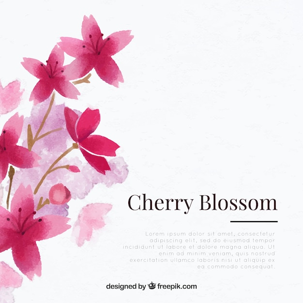 Fond de fleur de cerisier avec aquarelle florale