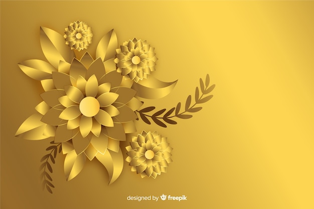 Fond De Fleurs D'or 3d