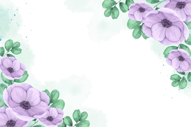 Fond De Fleurs Violettes Aquarelle