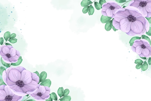Fond de fleurs violettes aquarelle