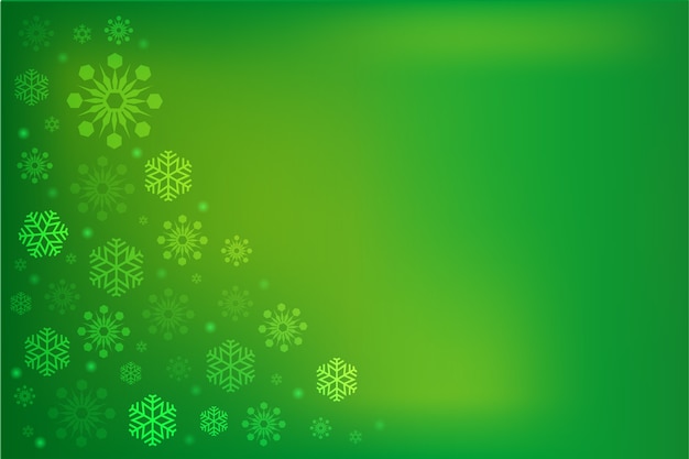 Fond de flocons de neige de Noël vert dégradé