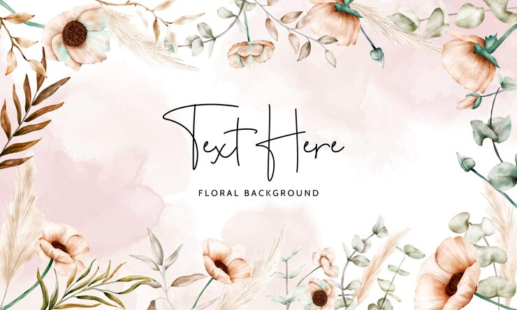 Vecteur gratuit fond floral bohème avec une belle fleur de pavot
