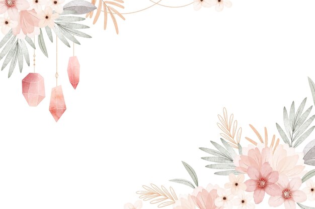 Fond floral boho aquarelle