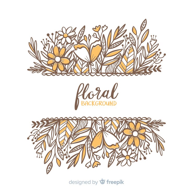 Vecteur gratuit fond floral dessiné à la main