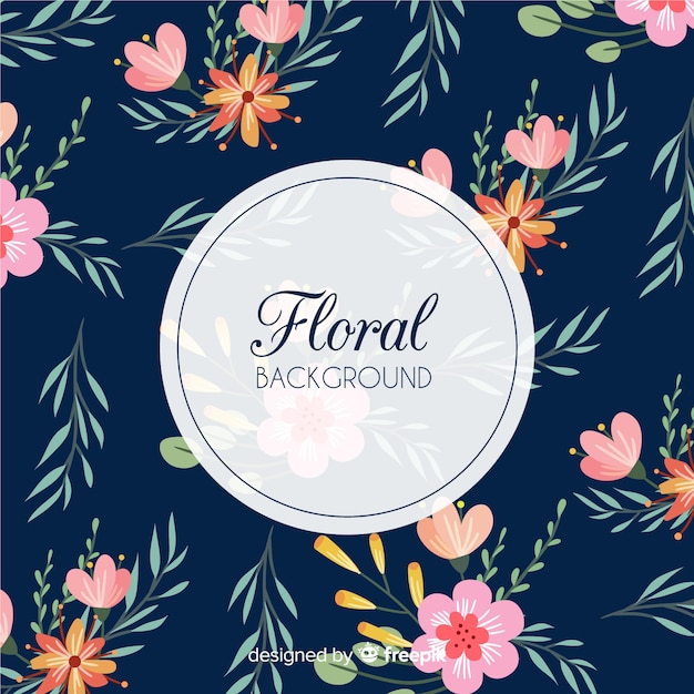 Fond Floral Dessiné à La Main