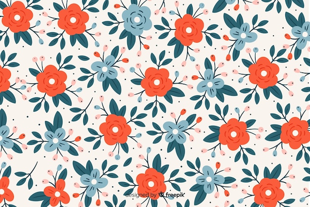 Fond Floral Avec Des Fleurs Colorées