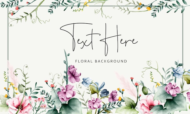 Vecteur gratuit un fond floral avec des fleurs roses et vertes