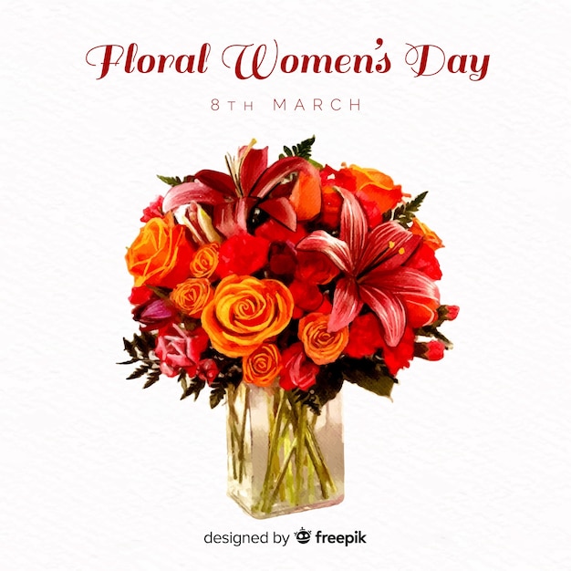 Vecteur gratuit fond floral de la journée des femmes