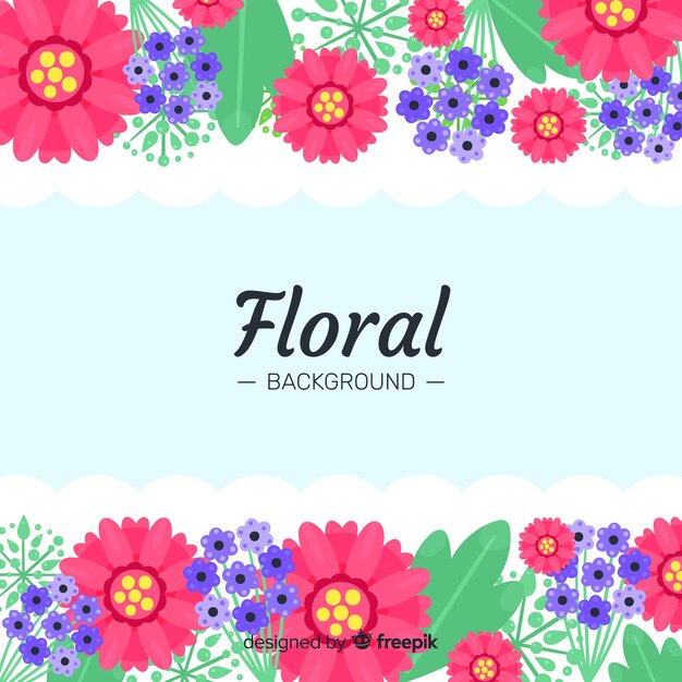 Fond Floral Plat Coloré