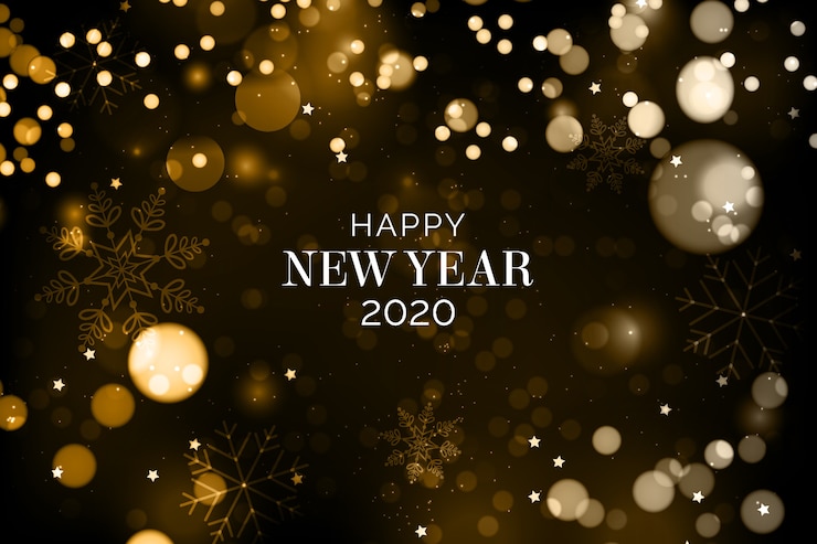 Vecteur gratuit fond flou de la nouvelle année 2020