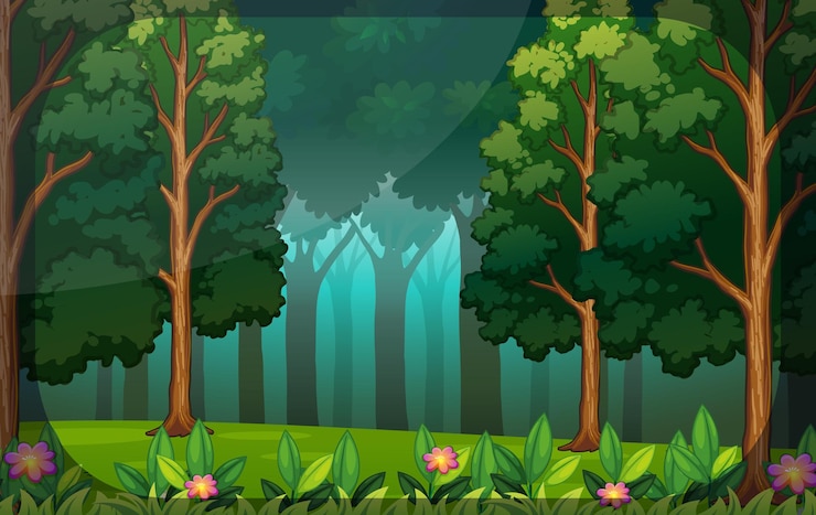 Vecteur gratuit fond de forêt de fées fantastique