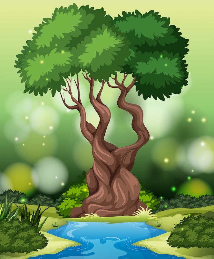 Vecteur gratuit un fond de forêt tropicale