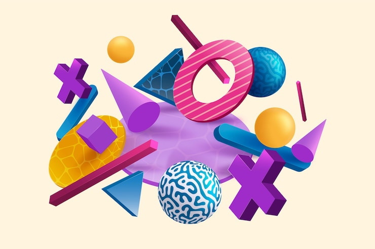 Vecteur gratuit fond de formes 3d réalistes