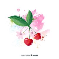 Fond de fruits aquarelle aux cerises