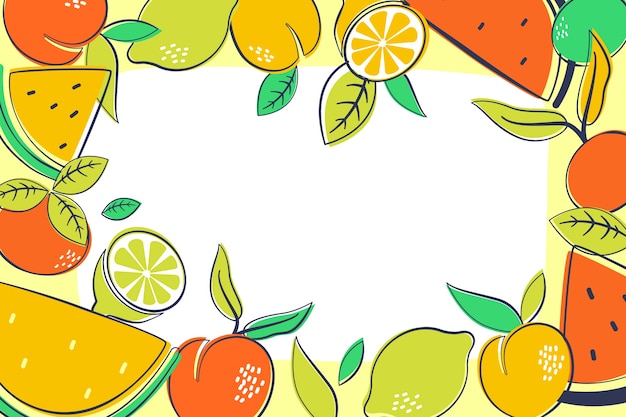 Vecteur gratuit fond de fruits dessinés à la main