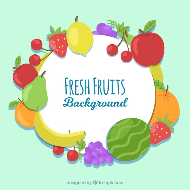 Vecteur gratuit fond de fruits frais