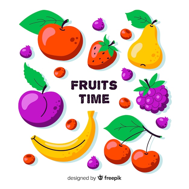 Vecteur gratuit fond de fruits et légumes frais dessinés à la main