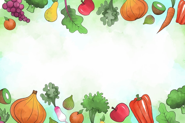 Fond avec des fruits et légumes