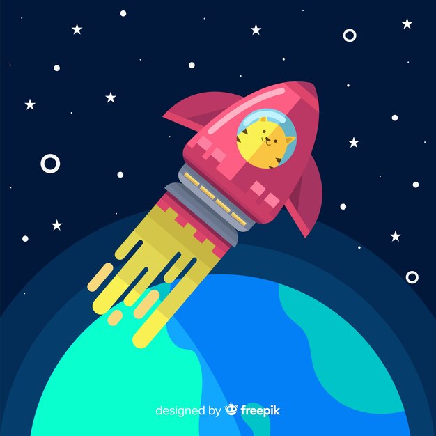 Fond de fusée avec la terre