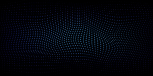 Fond futuriste avec motif sombre de demi-teinte d'onde d'illusion d'optique de grille bleue