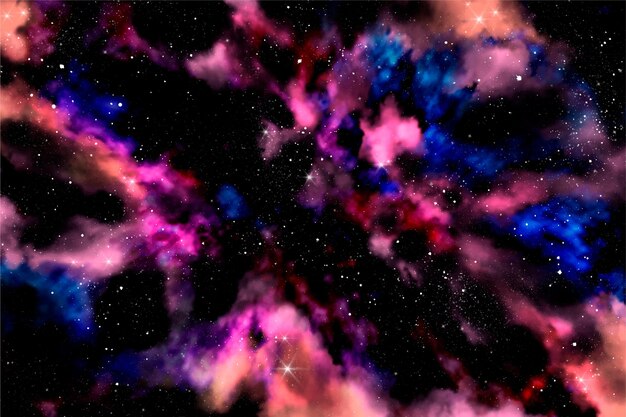 Fond de galaxie aquarelle peinte à la main