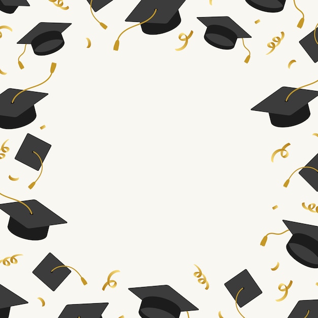 Fond de graduation avec le vecteur de conseils de mortier