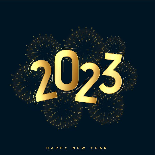 Fond de grande célébration du nouvel an 2023 avec feu d'artifice