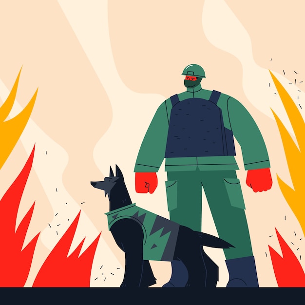 Fond de guerrier dessiné à la main