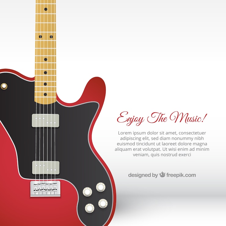 Vecteur gratuit fond de guitare électrique