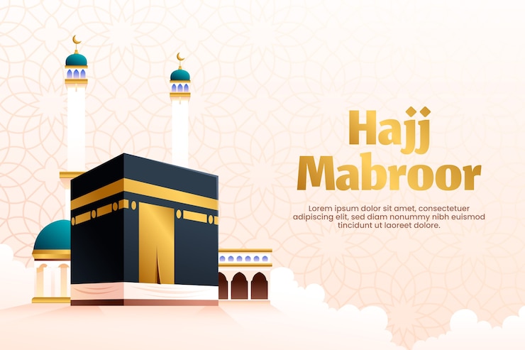 Vecteur gratuit fond de hajj dégradé