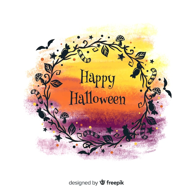 Fond D'halloween Aquarelle Coloré