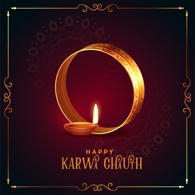 Fond heureux Karwa Chauth