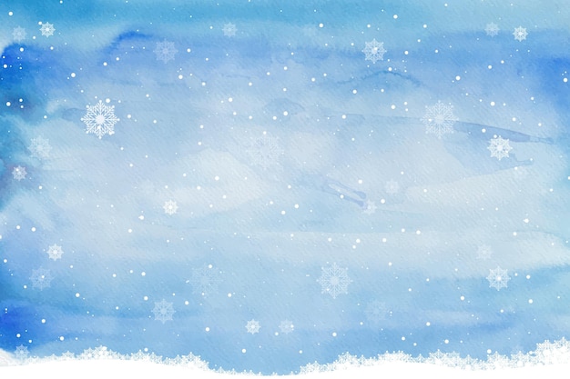 Fond d'hiver aquarelle