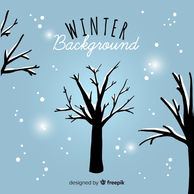 Vecteur gratuit fond hiver arbre nu