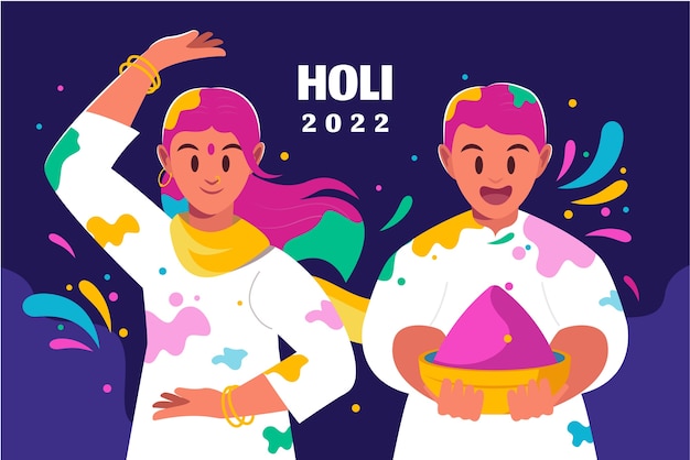 Fond De Holi Dessiné à La Main