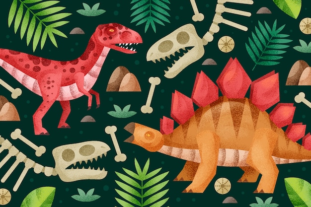 Fond d'illustration de dinosaures réalistes
